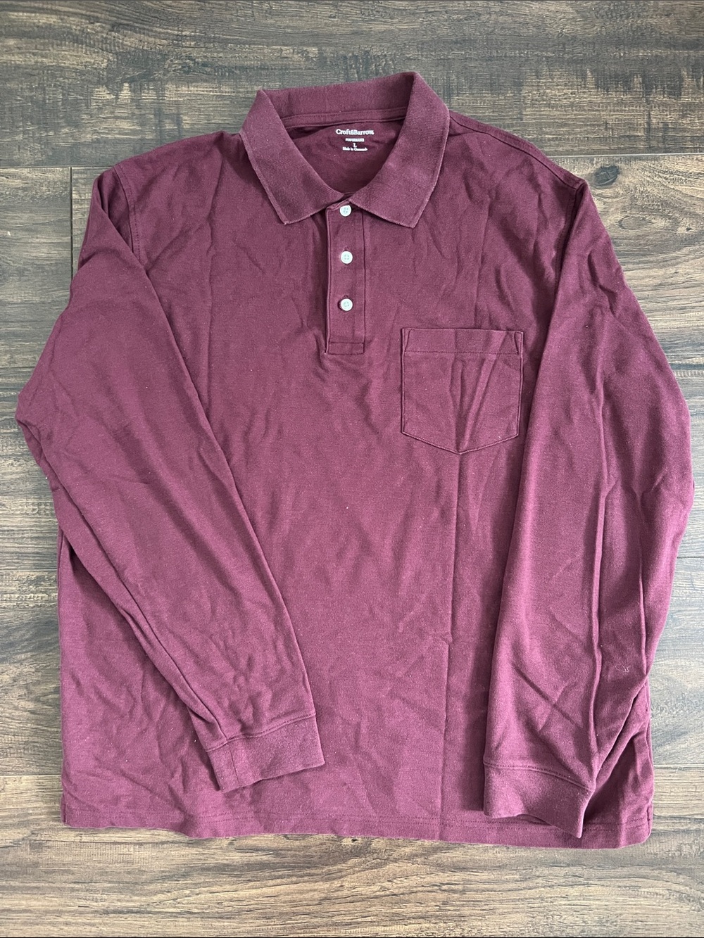 Croft & Barrow Men's Long-Sleeve Polo Shirt — Wine
